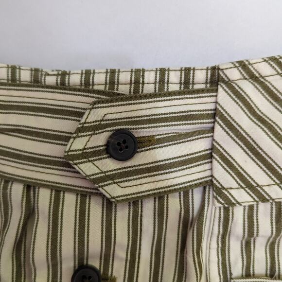 Mara Hoffman Lici Linen Skirt High Waisted Striped Button Front Size 2 Preowned - Picture 5 of 8